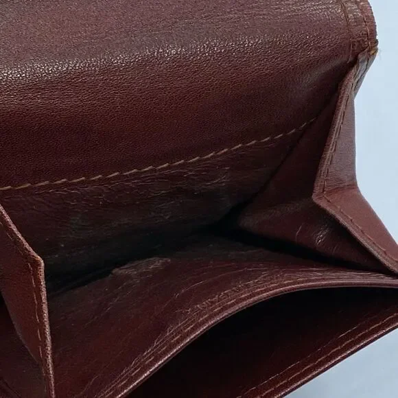 Authentic Cartier Bordeoux Burgandy Small / Mini Coin Pouch / Wallet **WORN**